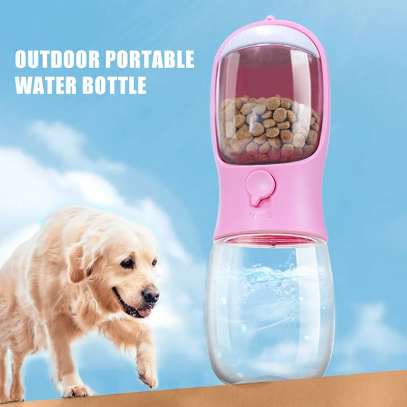 Portable Pet Water Bottle with Food Container