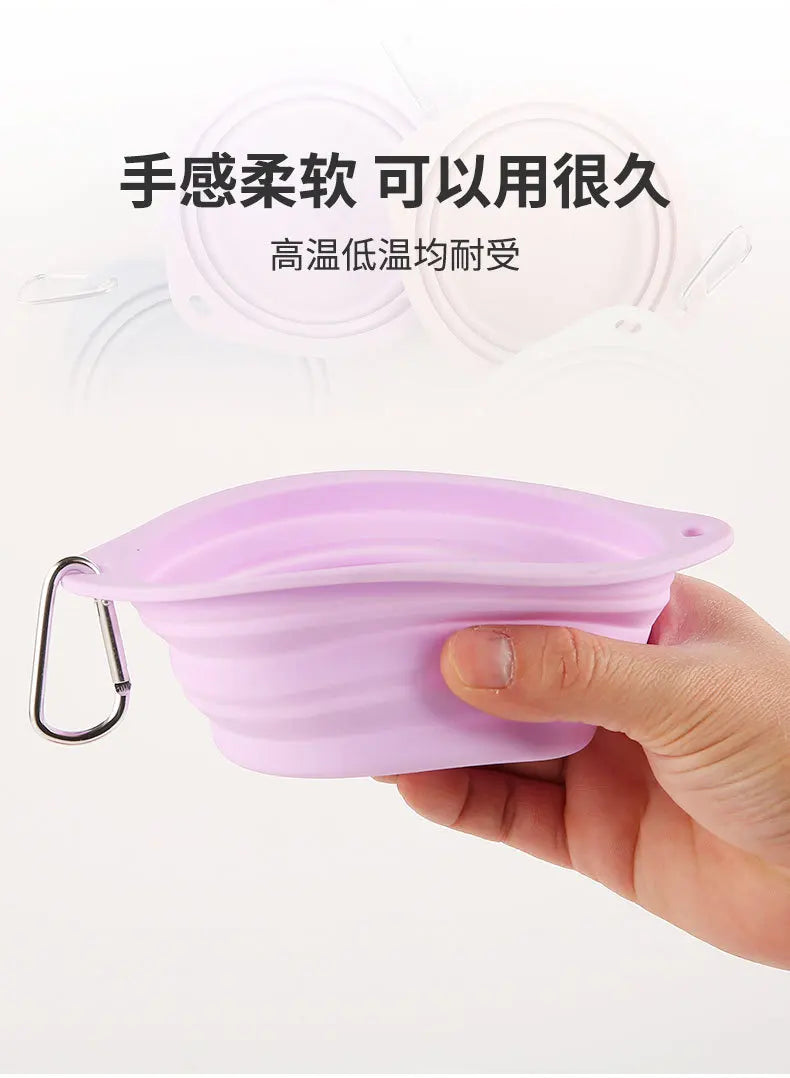 Large Collapsible Dog Pet Folding Silicone Bowl