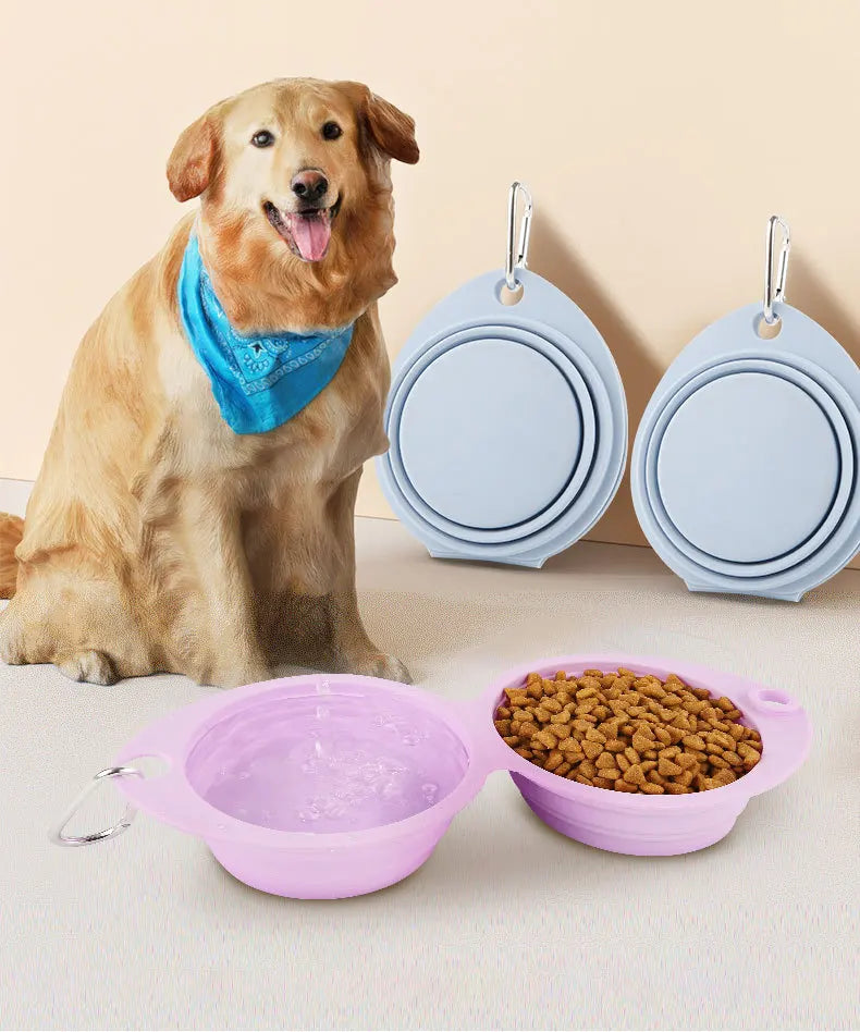 Large Collapsible Dog Pet Folding Silicone Bowl