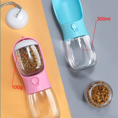 Portable Pet Water Bottle with Food Container