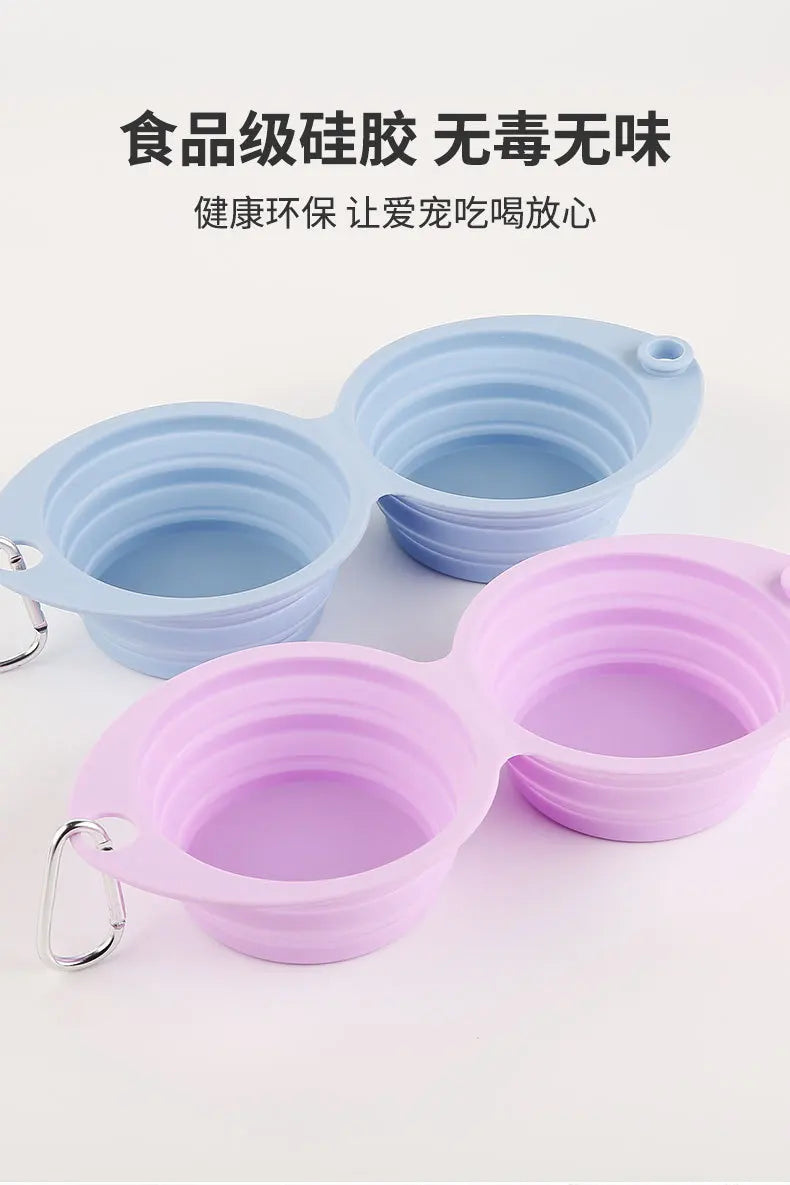 Large Collapsible Dog Pet Folding Silicone Bowl