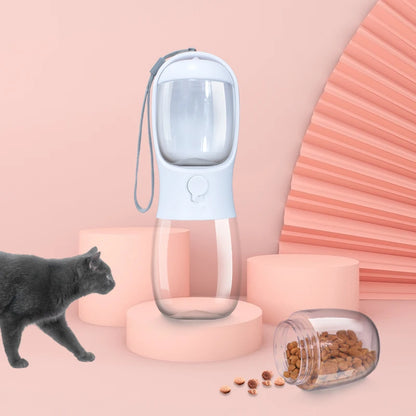 Portable Pet Water Bottle with Food Container