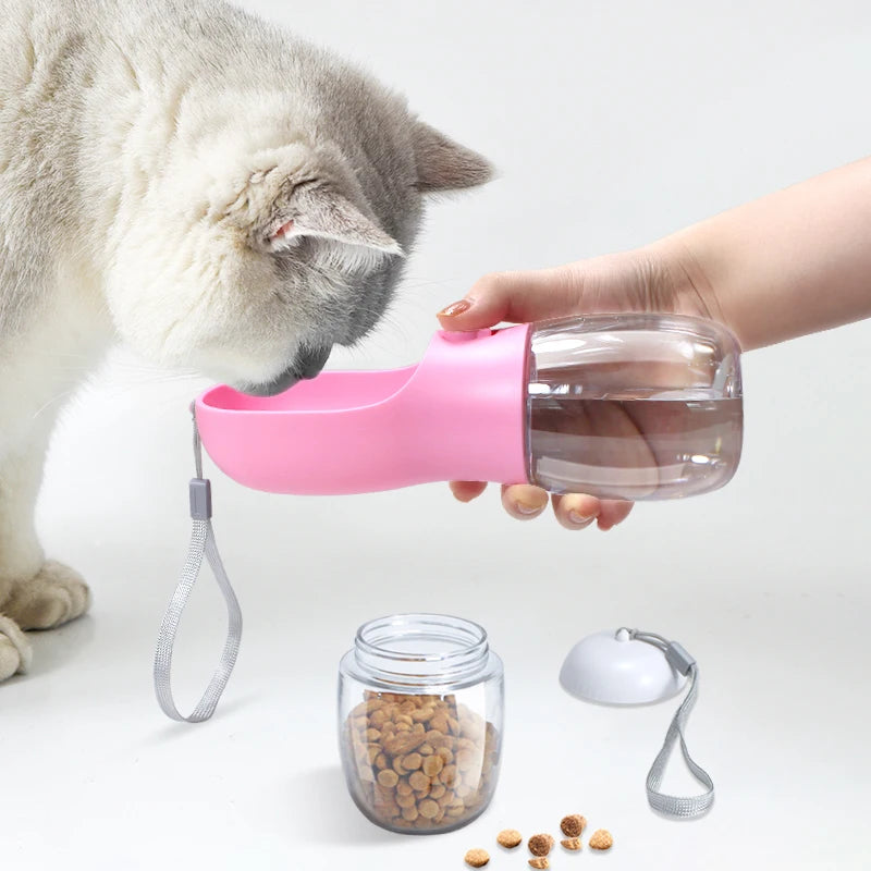 Portable Pet Water Bottle with Food Container