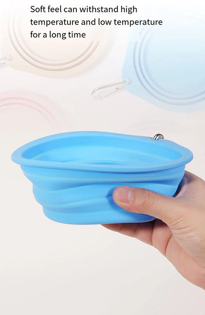 Large Collapsible Dog Pet Folding Silicone Bowl