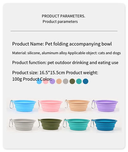 Large Collapsible Dog Pet Folding Silicone Bowl